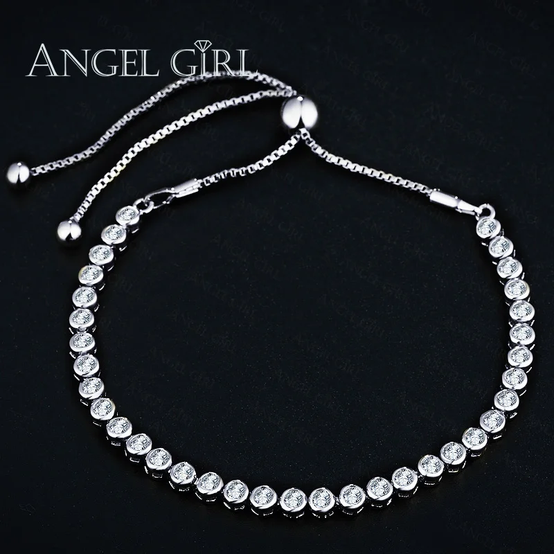 

Angel Girl White Gold Color Bracelet for Women Ladies Shining AAA+ Cubic Zircon Crystal Jewelry Gift manchette femme B15-60822