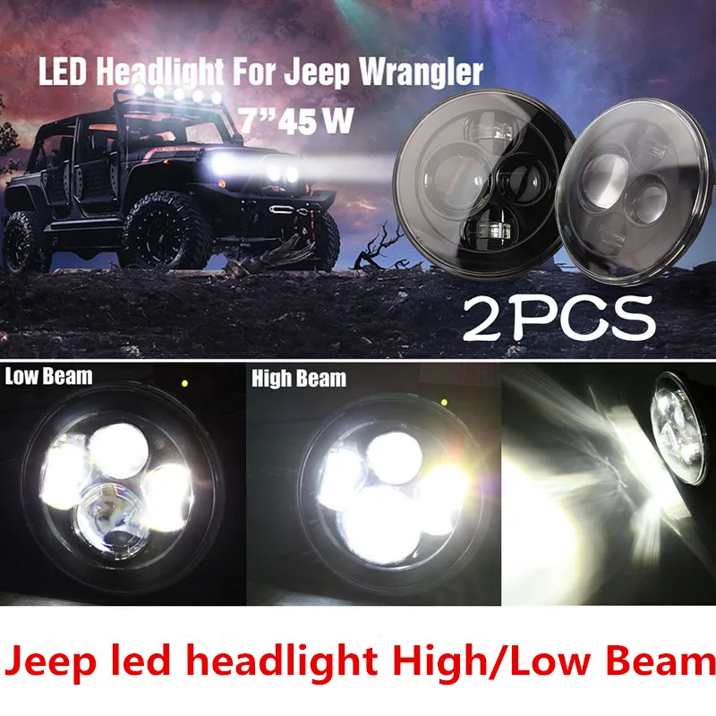 

Round H13 H4 High/Low Beam 40W 7'' Harley led headlamp 7 INCH LED Headlight for Jeep Wrangler JK Hummer Motorcycle