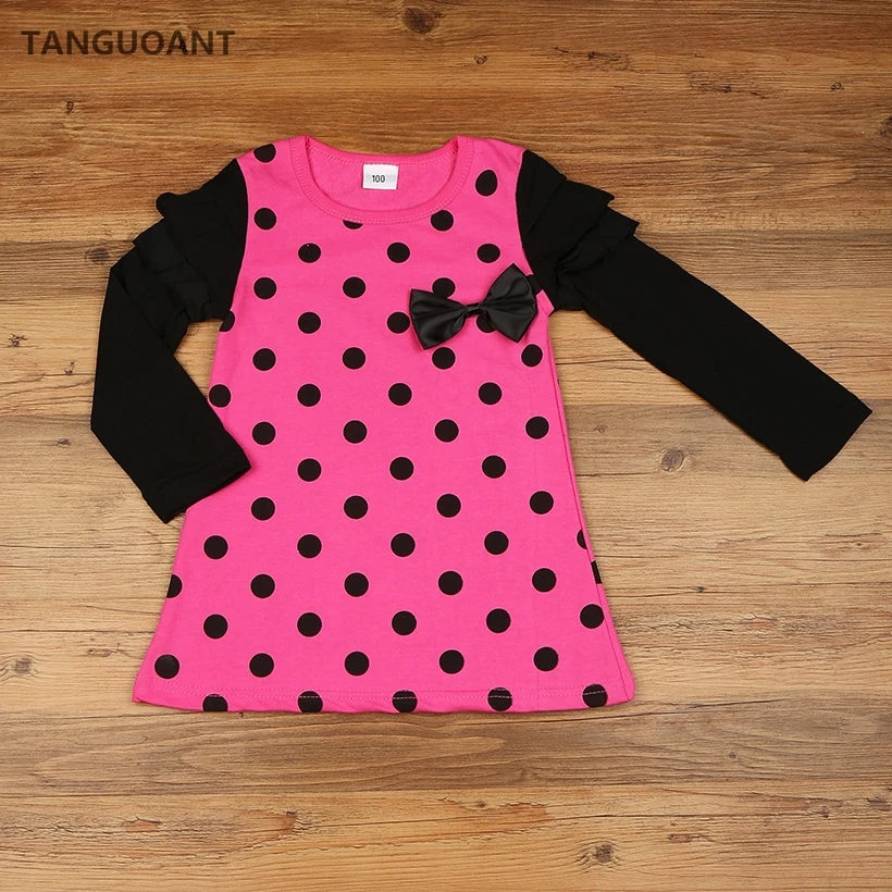 TANGUOANT Hot Sale autumn and spring children clothing girls polka dot dress long-sleeve kids girls princess dress TANGUOANT Hot Sale autumn and spring children clothing girls polka dot dress long-sleeve kids girls princess dress