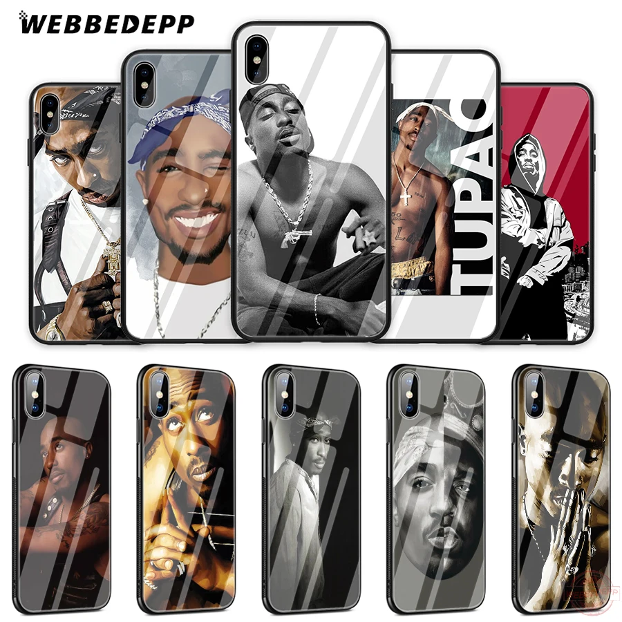 WEBBEDEPP 2pac Tupac And Biggie Tempered Glass Phone Case for Apple iPhone XS Max XR X 8 7 6S Plus 5S SE | Мобильные телефоны и