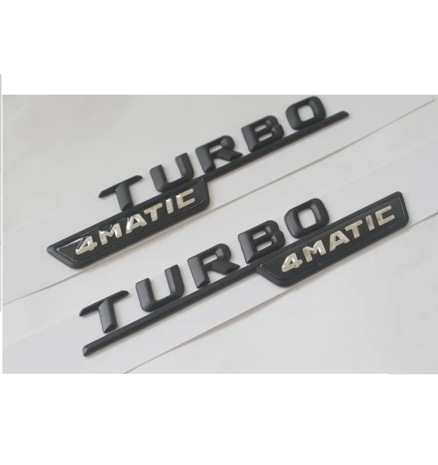 Наклейка на багажник автомобиля TURBO 4MATIC из АБС пластика с черными буквами