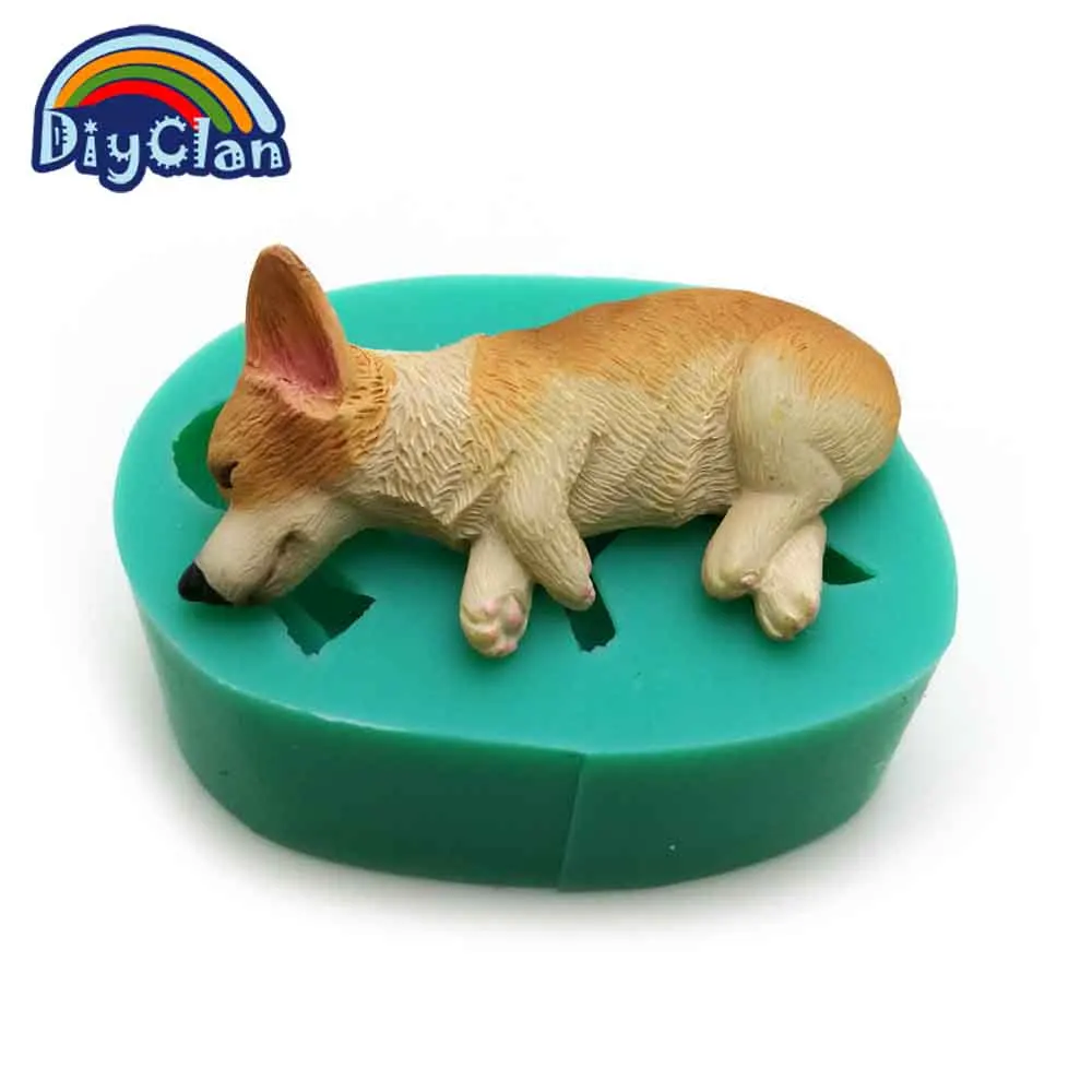 13 силиконовая форма в виде собаки Форма для украшения торта корги бульдог шоколадная форма для полимерной глины животное торт инструмент для выпечки - Цвет: F0706XG