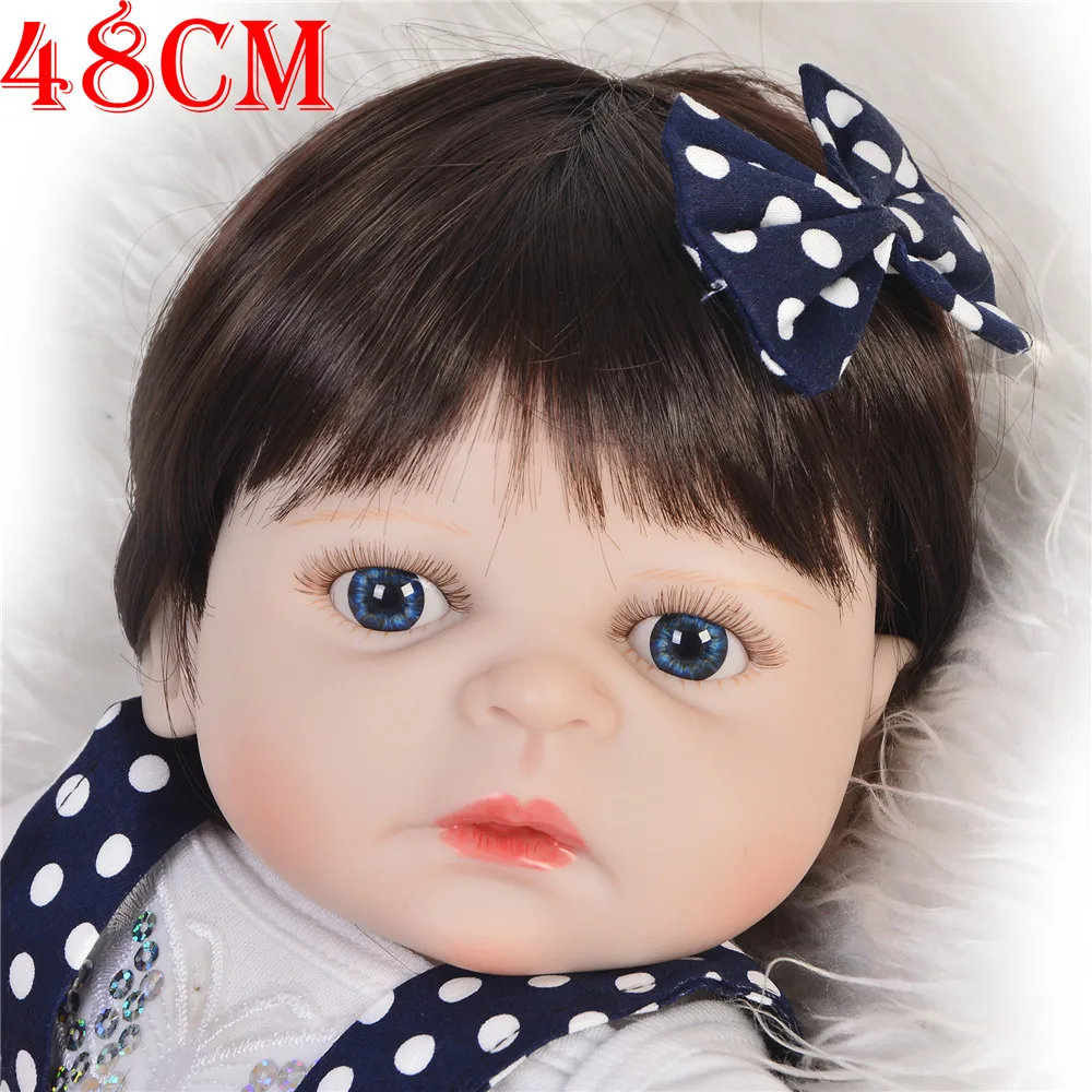 Bebes reborn menina виниловые силиконовые куклы-игрушки для девочек подарок 19 &quot48 см