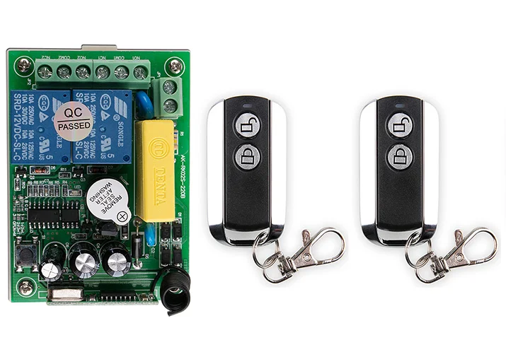 

latest AC 220V 2 CH 2CH RF Wireless Remote Control Switch System 1pcs Receiver &2pcs 2 Keys metal waterproof Remote