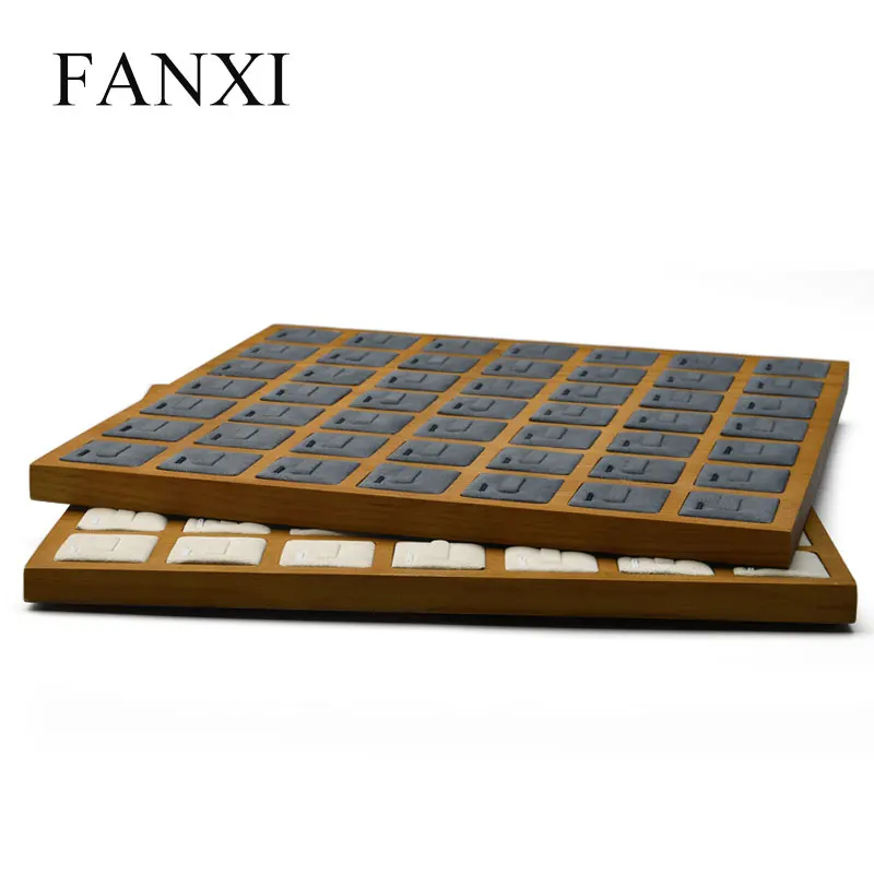 

FANXI New Arrivals Jewelry display Solid wood ring display tray for Jewelry shop 2 style Jewelry tray for choose
