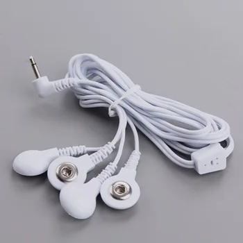 

10pcs/lot DC 2.5MM Button 4 in 1 way electrode wires/cable for digital therapy massager,slimming machine