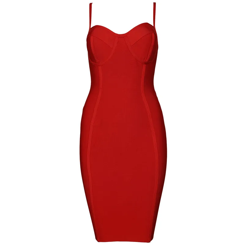 Высокое качество без рукавов Красный искусственный шелк скольжения мини Бандажное платье Bodycon вечернее платье