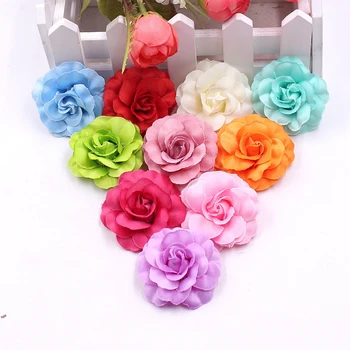 10pcslot Artificial Silk Mini Rose Flower head Wedding Home Decoration DIY Garland Scrapbook Gift Box Craft Fake Flower