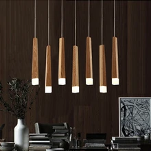 LukLoy деревянная палочка подвесной светильник, кухонный Остров гостиная магазин украшения современный прикроватный подвесной светильник из натурального дерева