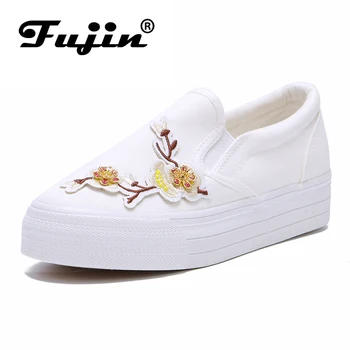 

2020 white Spring Autumn platform shoes Women crystal Slip On Loafers Platform Shoes Rhinestones Vulcanize Shoes Lady Shoes