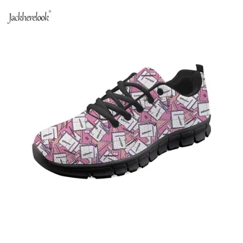 

Jackherelook 2019 Fashion Women Breathable Vulcanize Shoes School Supplies Notebook Pencils Pattern Sneakers Female Casual Shoes