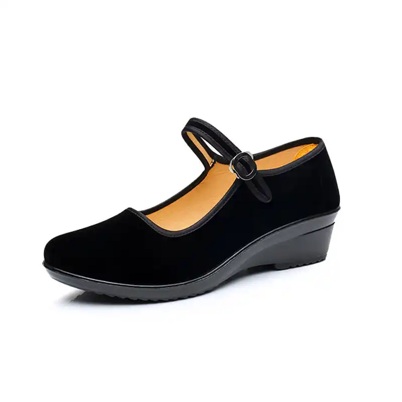 black low heel mary jane shoes