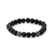 Faitheasy микро циркониевый сверлильный шарик бусины натуральные матирующие бусины Энергетический Браслет