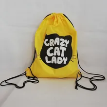 500pcs lot Polyester Nylon Drawstring Backpacks Travel Bag Women Daily Casual Drawstring Bags Custom Logo for