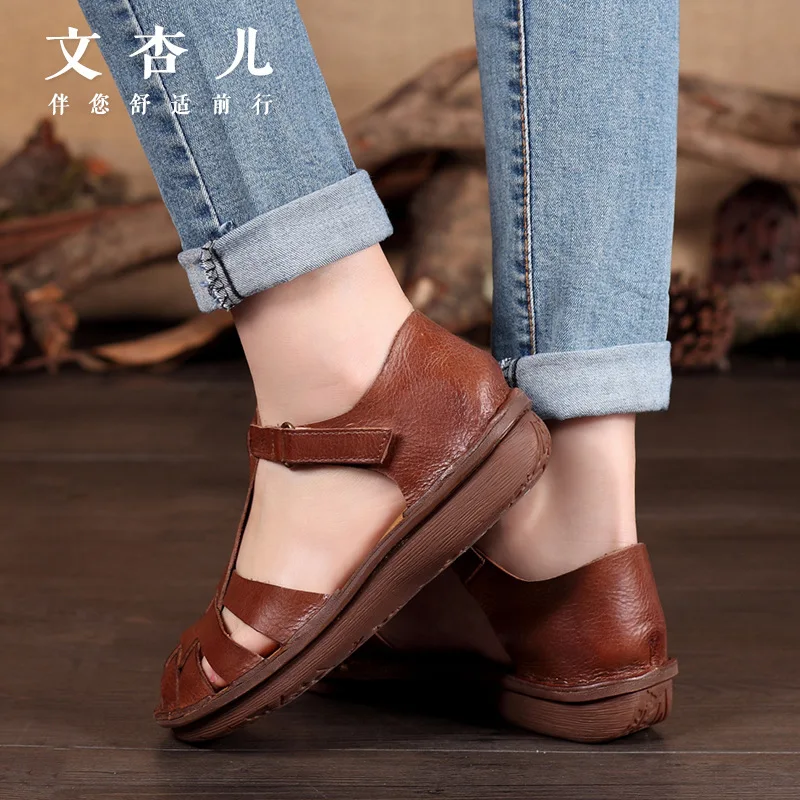 Al Viento Mayor Chart Mujer Nueva Sandalias A Mano Zapatos Cuero Renacimiento Por Goosen Tejido See 2017 Marca De PAOFZ