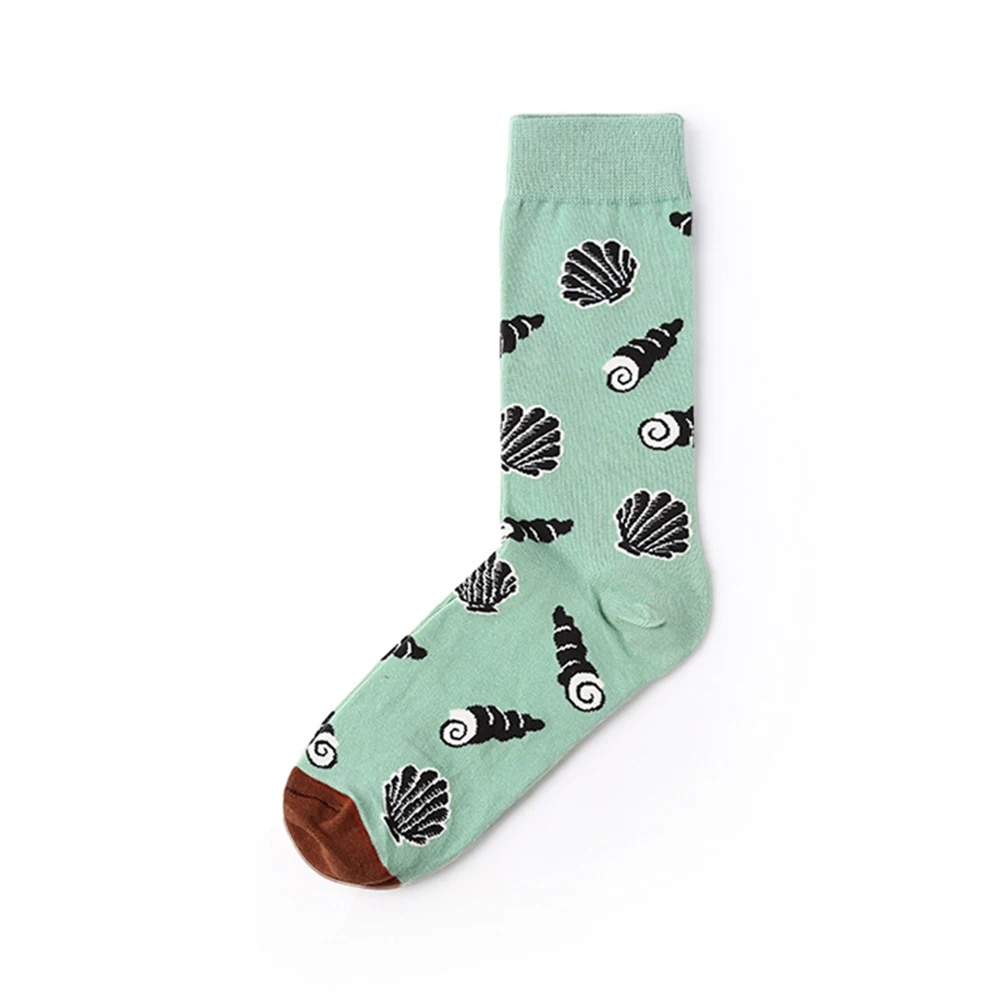 Big Flower Series Cotton Socks Women Men Summer Casual Unisex Socks Contrast Color Anti-friction Funny Plant Animal Print 9336