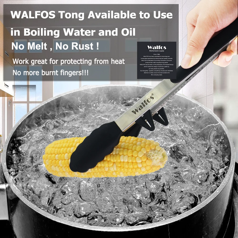 Силиконовые щипцы WALFOS для пищевых продуктов 22 см и 30 100% дюйма кухонные посуда