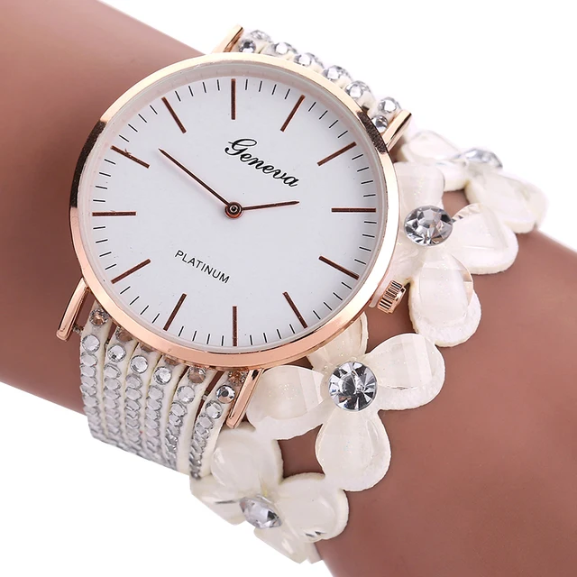 Fashion Geneva Flowers Watches Women Dress Elegant Quartz Bracelet Ladies Watch Fashion Geneva Flowers Watches Women Dress Elegant Quartz Bracelet Ladies Watch