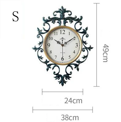 Американские кованые железные настенные часы Настенная роспись украшение гостиничная гостиная настенные часы кварцевые часы настенные подвески для самодеятельного творчества украшения - Цвет: style1--S