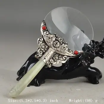 

home decoration China Collection Tibet Silver Jade Magnifying emerald Glass Magnifiers