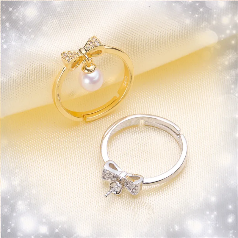 Adjustable Ring Jewelry Part Fittings Charm Accessories Silver Jewellery New Design Pearl Setting Mounting Finding | Украшения и