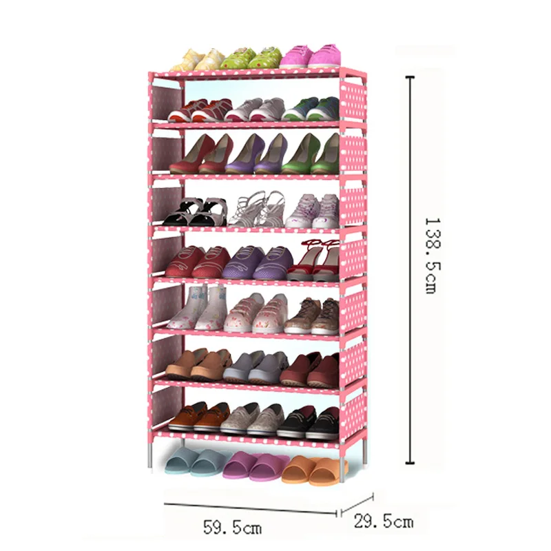 

8 layers Shoe Rack organizers Thick Non-woven Fabric Dustproof DIY Shoe Storage Shelf Cabinet High quality PP Tube