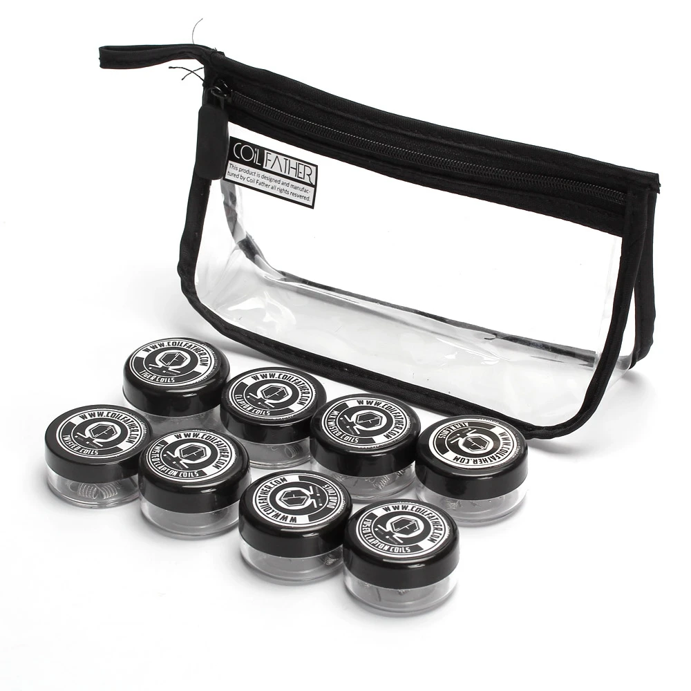 

Coil Father 8 in 1 Coils Kit AIO Coils Pack (80 pcs in 1) with Eliquid Proof Vape Bag Fused Clapton Tiger Flat Twisted Hive Quad