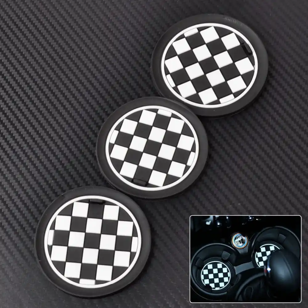 CITALL 3 шт. шахматный Паттен Противоскользящий коврик для мини JCW R57 R58 R59 R55 R56 jack union Cup коврик автомобильный коврик - изображение