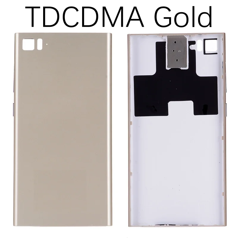 TDCDMA WCDMA Задняя крышка для XIAOMI Mi3 на батарею черный белый золотой - Цвет: TDCDMA Gold