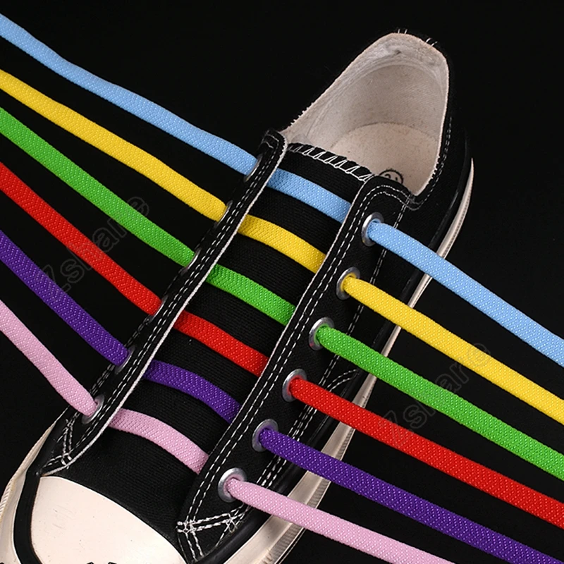 New Elastic Shoelaces Magnetic 1 Second Locking Shoe laces No Tie Creative Simple Flat Shoelace Leisure Sneakers Lazy laces