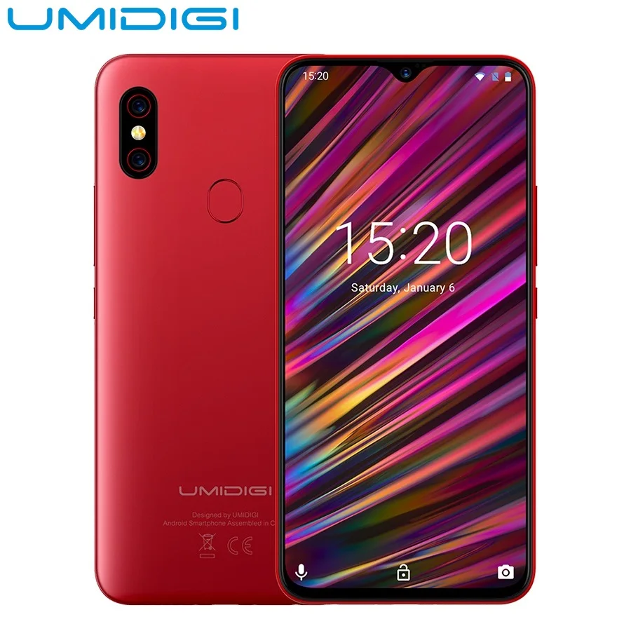 Смартфон UMIDIGI F1 Play 6 3 дюймов Android 9 0 4G Phablet Helio P60 Восьмиядерный ГБ ОЗУ 64 Гб ПЗУ камеры