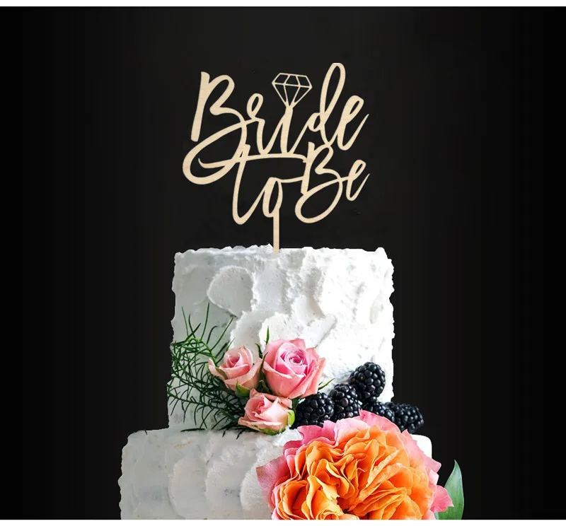 

Rustic Wooden Bride To Be Wedding Cake Topper Engagement / Bride Shower Cake Toppers Cake Decorating Accessory