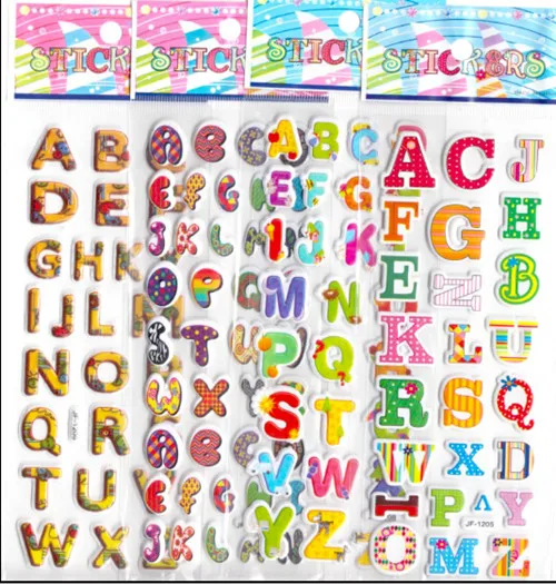 20pcs lot cartoon abc letters 3d foam stickers boys girls preschool