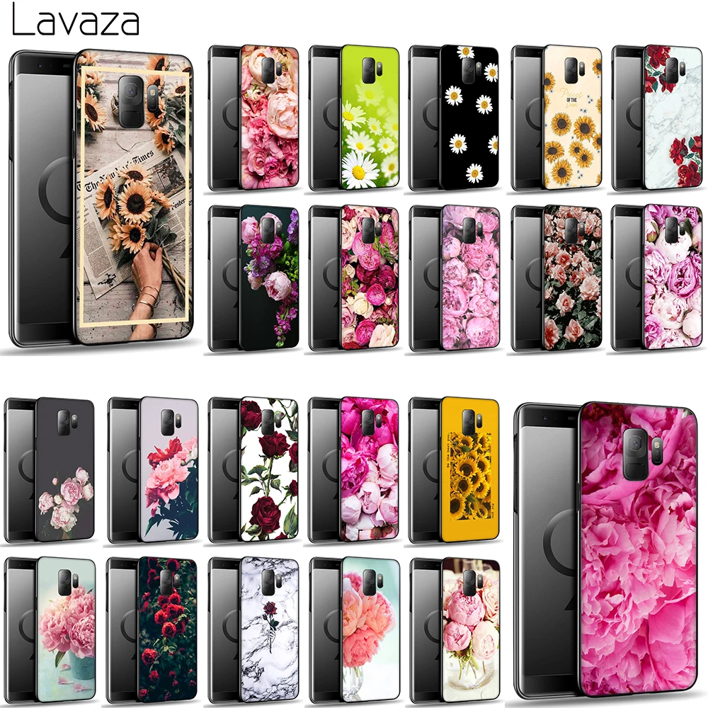 Мягкий ТПУ чехол Lavaza пион Подсолнух Роза Дейзи для Samsung Galaxy S8 S9 S10 Plus S10e A6 A8 A9 J6 2018