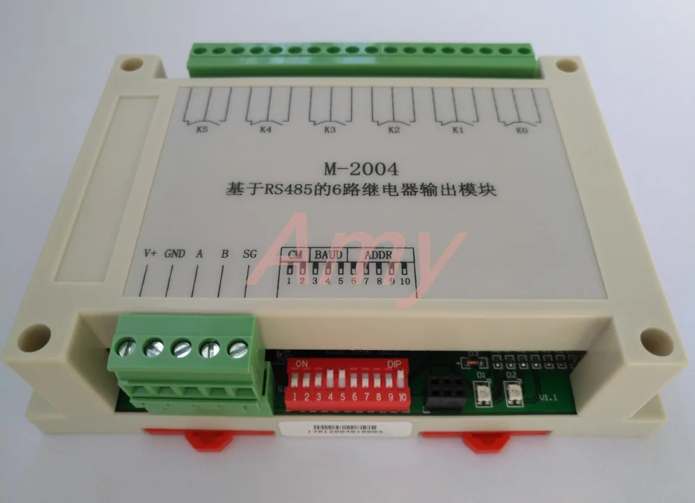 

M-2004: 6 way relay output module based on RS485