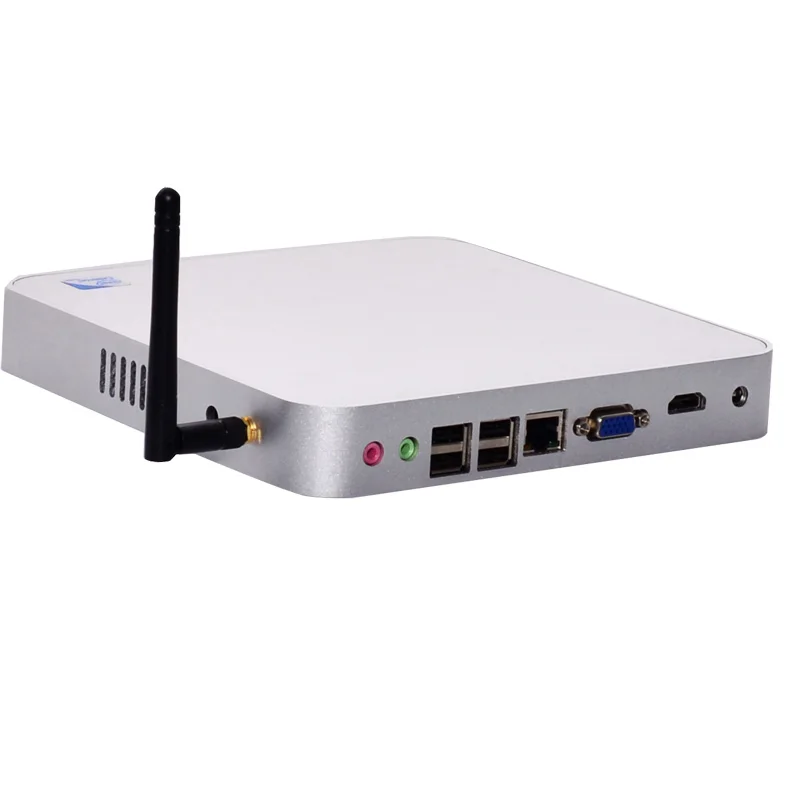 Бесплатная доставка Intel Celeron 1007U безвентиляторный мини ПК с windows xp 4g ram 64g ssd Лучший