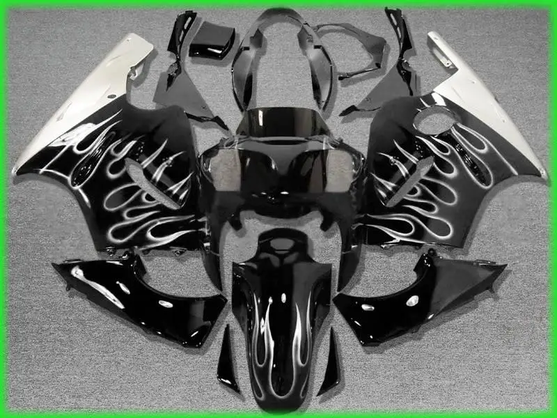 Injection Fairing Bodywork Set Fit For Kawasaki Ninja ZX12R 2000-2001 Gold Flame