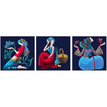 

5D DIY diamond painting minority girl full drill round diamond embroidery cross stitch rhinestone mosaic picture gift