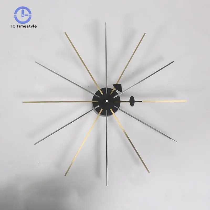 

Metal Wall Clock Quartz Needle Large Watch Hanging The Wall Modern Clock Living Room Decoration Adornment Crafts