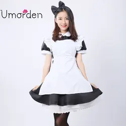 Negro Blanco Mujer Niña Mucama Criadas Cosplay Ropa Vestido Lolita Alicia en el País de las Maravillas Trajes de Disfraces Negro Blanco Mujer Niña Mucama Criadas Cosplay Ropa Vestido Lolita Alicia en el País de las Maravillas Trajes de Disfraces