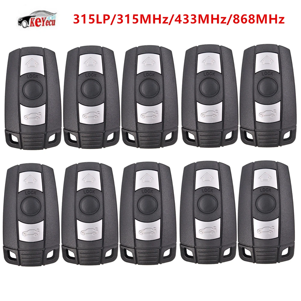 

KEYECU 10PCS Remote Key Fob 3 Button 315LP/315/433/868MHz With PCF7945 Chip CAS3 for BMW 3+ 1 3 5 6 7 Series X5 X6 Z4