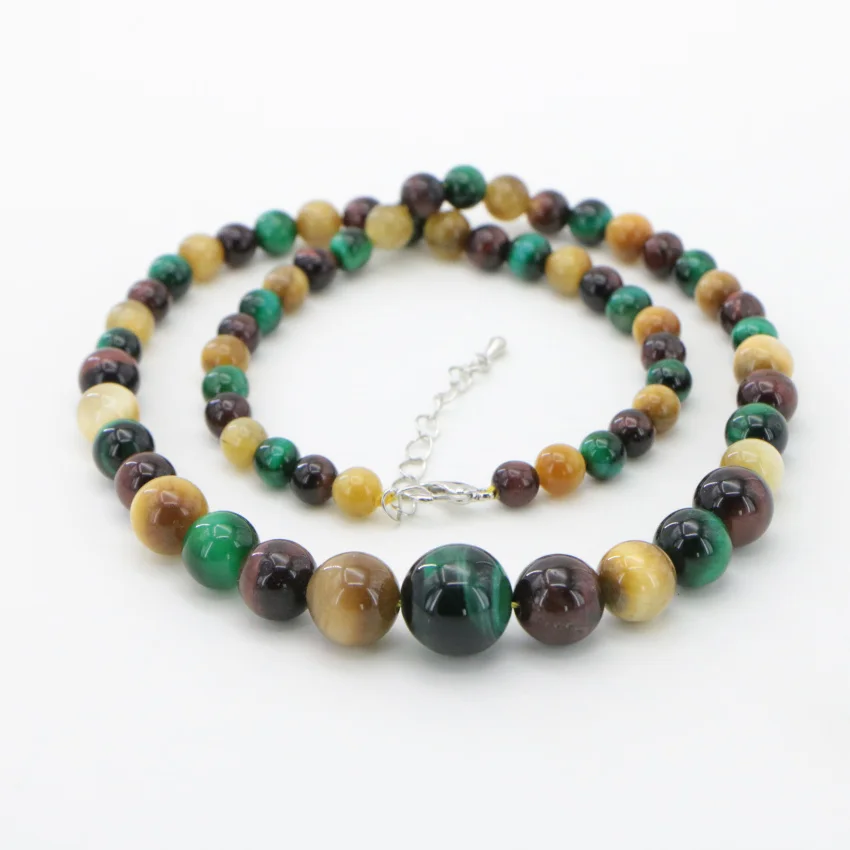 7 Natural Red yellow green tiger stone necklace Jasper (21)