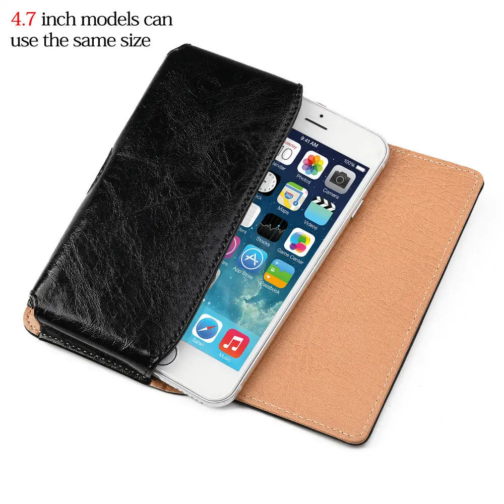 Phone Case Pouch For iPhone X 10 8 7 6 6S Plus universal Belt Clip Holster Leather Cover for iPhone Xr Xs Max Case (2)