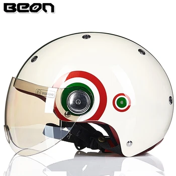 BEON Motorcycle half helmet Retro Vintage jet helmet capacete motoqueiro casco open face Helmets BEON Motorcycle half helmet Retro Vintage jet helmet capacete motoqueiro casco open face Helmets