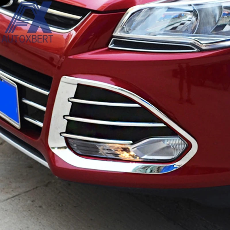 

AX Chrome Front Fog Light Lamp Cover Foglight Trim Frame Surround Garnish Car Styling For Ford Escape Kuga 2013 2014 2015 2016