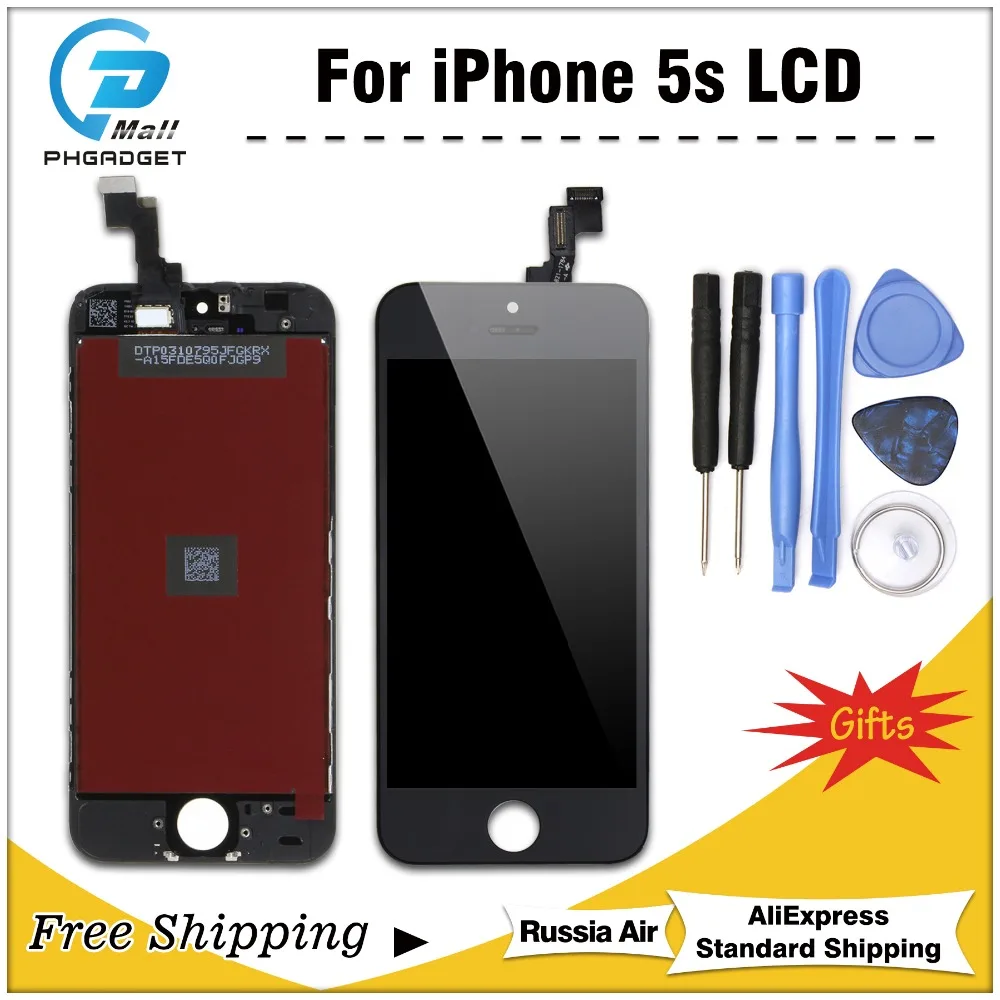 

1PCS AAA Quality LCD Display for iPhone 5S Touch Screen Digitizer Assembly Replacement free shipping