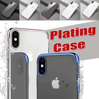 

100pcs Luxury Laser Plating Soft TPU Case For iPhone 11 Pro Max XS XR X 8 7 6 6S Plus 3 in 1 Electroplate Slim Protection Cover