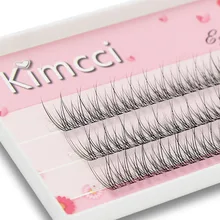 Kimcci 120 узлов/Чехол натуральный индивидуальный ласточкин хвост наращивание ресниц 3D норки кластер ресниц Профессиональные расклешенные ресницы макияж