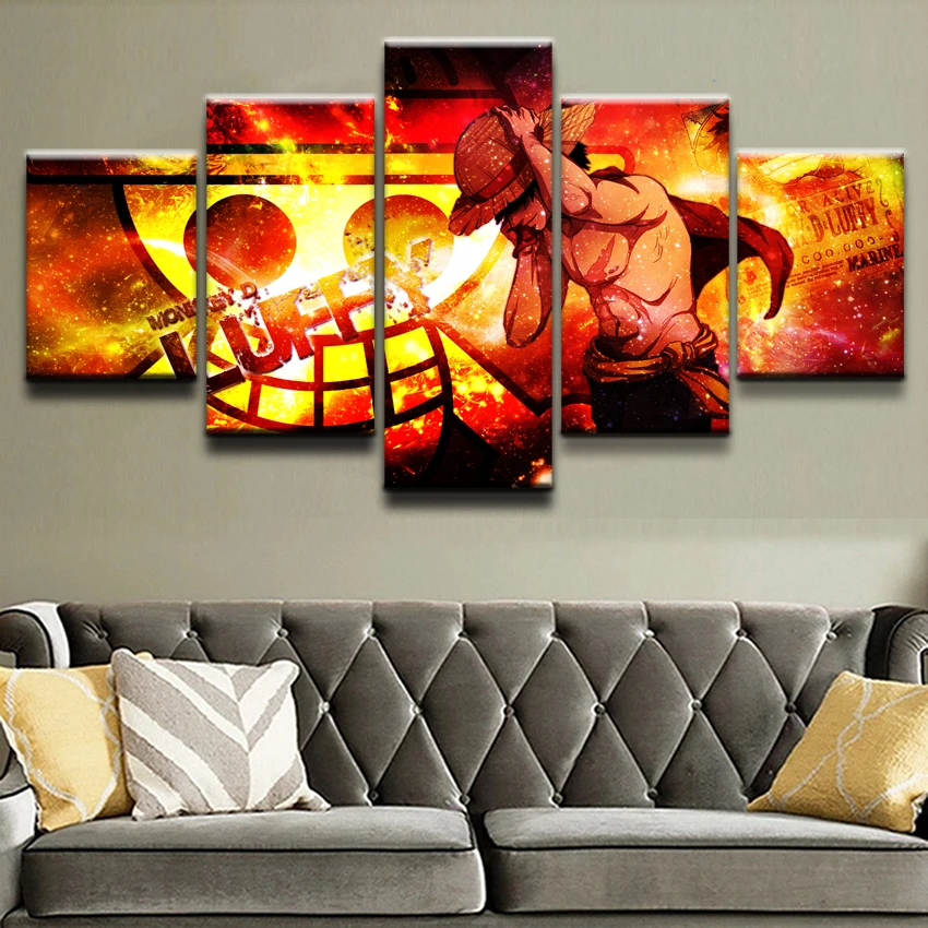 

ONE PIECE Anime 5 Piece Canvas Art Modern Home Decor Picture Paintings on Canvas Wall Art for Home Decorations Wall Decor