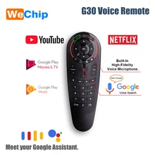 G30 2,4 ГГц Голосовая Беспроводная клавиатура Пульт дистанционного управления 33 клавиши ИК-обучения Сенсорная панель обучения воздушная мышь для Android tv Box PC